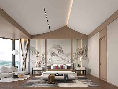 New Chinese bedroom 3d model