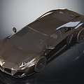 Dark Brown Luxury Sports Car With Sleek Exterior Design Red Rims Shiny Finish