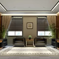 Hotel Public Lounge Area With Wooden Walls Comfortable Sofas Green Plants And Decorative Rug