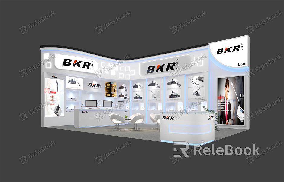 Modern Exhibition Video Audio Equipment Exhibition Booth Exhibition Hall Exhibition Temporary Exhibition Expo model