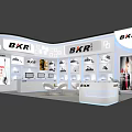 BKR Exhibition Booth With Modern Design Counter Seats And Displayed Products