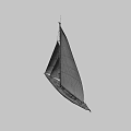 Elegant Wooden Sailing Boat With White Sails Wooden Deck And Cabin