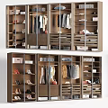 Modern Wardrobe Design With Hanging Clothes Drawers And Shoe Storage Compartments
