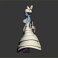 Blue Skinned Game And Movie Character In White Gown With Heart Headpiece And Flowers