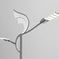 Modern Outdoor Street Light Featuring Two Lamp Heads On Metal Pole Design