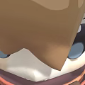 3D Game Character With Brown Hair Blue Goggles Red Top And White Gloves