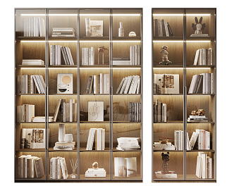 Modern bookcase book decoration 3d model