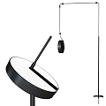 Modern Black Metal Chandelier With Circular Shades For Contemporary Interior Design