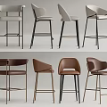 Various Style Bar Stools With Upholstered Seats And Metal Frames In Different Colors