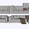 Cozy Modern Sofa Set With Modular Designs And Decorative Pillows 3d model