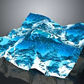 Blue And White Rugged Mountainous Terrain With Snow Covered Peaks And Glacial Features