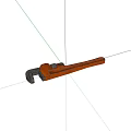 Durable Orange Adjustable Wrench Hardware Tool for Home Repair on Blue Background