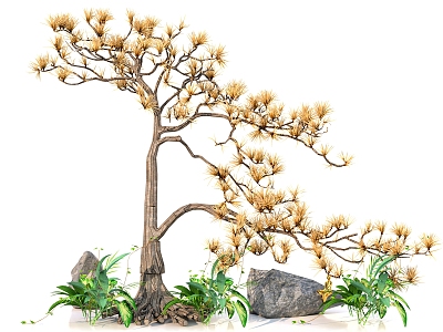 New Chinese style sketch landscape garden landscape interior landscape landscaping 4 model