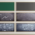Blackboard Wall Hangings With Various Designs Green Black Boards Line Chart Icons Back to School
