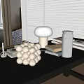Modern Table Ornaments Combination Book Kettle Table Lamp Candle 3d model