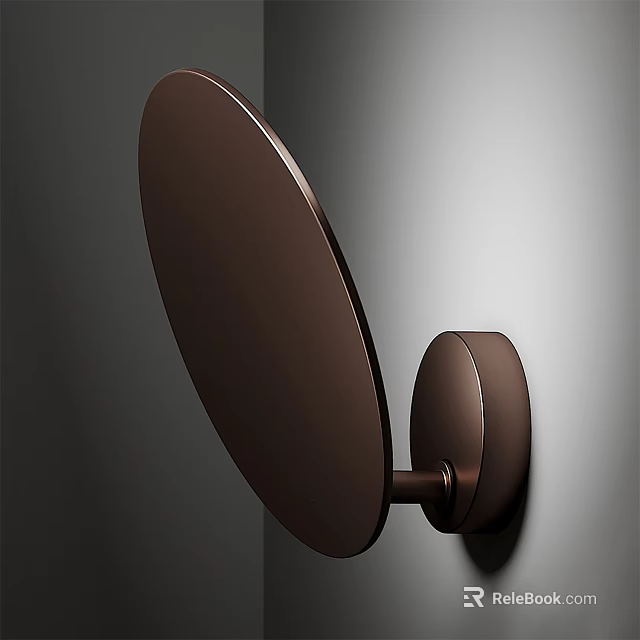 Modern Circular Wall Sconce with Metallic Finish for Contemporary Interior Design 3d model