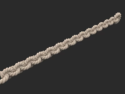White Braided Rope With Twisted Texture For Decorative Use And Crafts 3d model