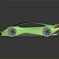 Green Sports Car With Sleek Modern Design Unique Wheels And Aerodynamic Body
