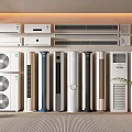 Various Types Of Air Conditioners And Fans Displayed In Modern Setting