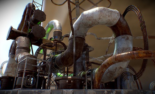 INDUSTRIAL LOFT PIPELINATION SCI-FI suit PIPE 3d model