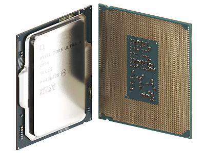 Intel Core i7 Skylake CPU Processor Front And Back Pin Side View 3d model