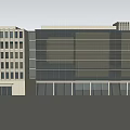 Modern Office Building Exterior With Glass Facade And White Architectural Structure