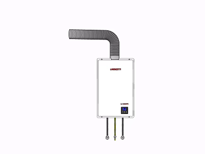 Longwell Wall Mounted Water Heater With Digital Display And Vent Pipe Connection Design 3d model