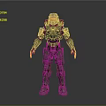Futuristic Tactical Mech Suit With Advanced Metallic Armor And Red Visor