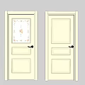 Light Colored Flush Doors With Various Panel And Glass Design Options 3d model