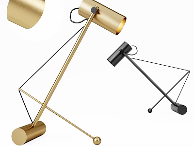 Modern Gold And Black Table Lamp With Metal Stand And Geometric Design 3d model