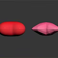 Two Colorful Heart Shaped Daily Life Items With Red Soft And Pink Faceted Design