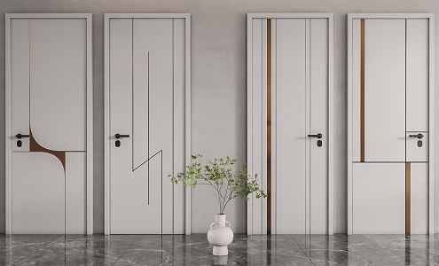 Modern swing door combination 3d model