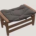 Modern Wooden Frame Stool With Black Padded Cushion For Comfortable Seating Experience