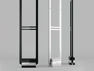 Modern Commercial Security Gates Black White And Silver Vertical Frame Design For Retail Premises 3d model