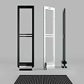 Modern Commercial Security Gates Black White And Silver Vertical Frame Design For Retail Premises