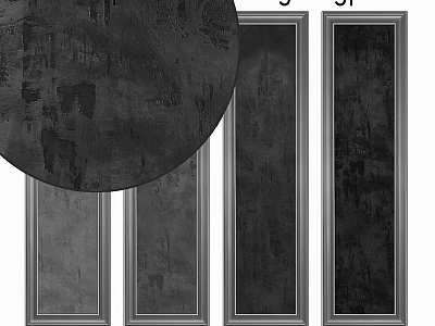 Decorative Wall Components With Dark Textured Panels And Gray Frames 3d model