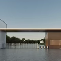 Modern Minimalist Prefabricated Construction Industrial Park Main Entrance Design With Telescopic Access Gate