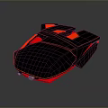 Futuristic Black And Red Vehicle Design With Glowing Red Accents And Sleek Shape