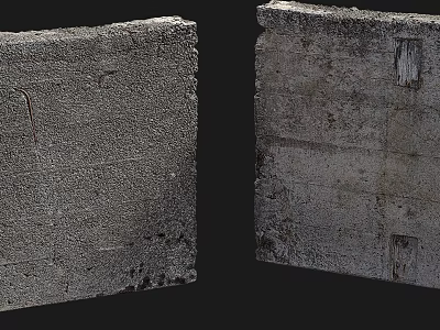 Concrete Building Blocks With Rough Surface Texture And Structural Features 3d model