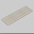 White Striped Square Rug with Simple Design for Modern Home Decor