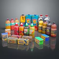 Vibrant Assorted Beverages Collection In Bottles And Cartons On