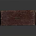 Dark Colored Wooden Bench With Worn Surface Central Hole And Curved Legs
