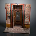 Abstract Painting Inspired Decorative Wooden Door With Colorful Geometric Patterns