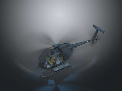 Space and Aerospace Support Helicopter With Rotating Propeller And Interior Equipment 3d model