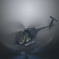 Space and Aerospace Support Helicopter With Rotating Propeller And Interior Equipment