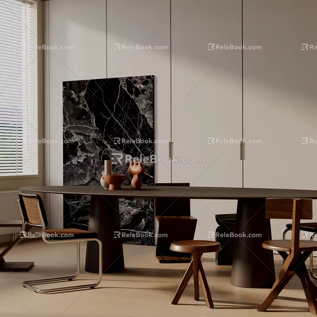 Modern dining table 3d model