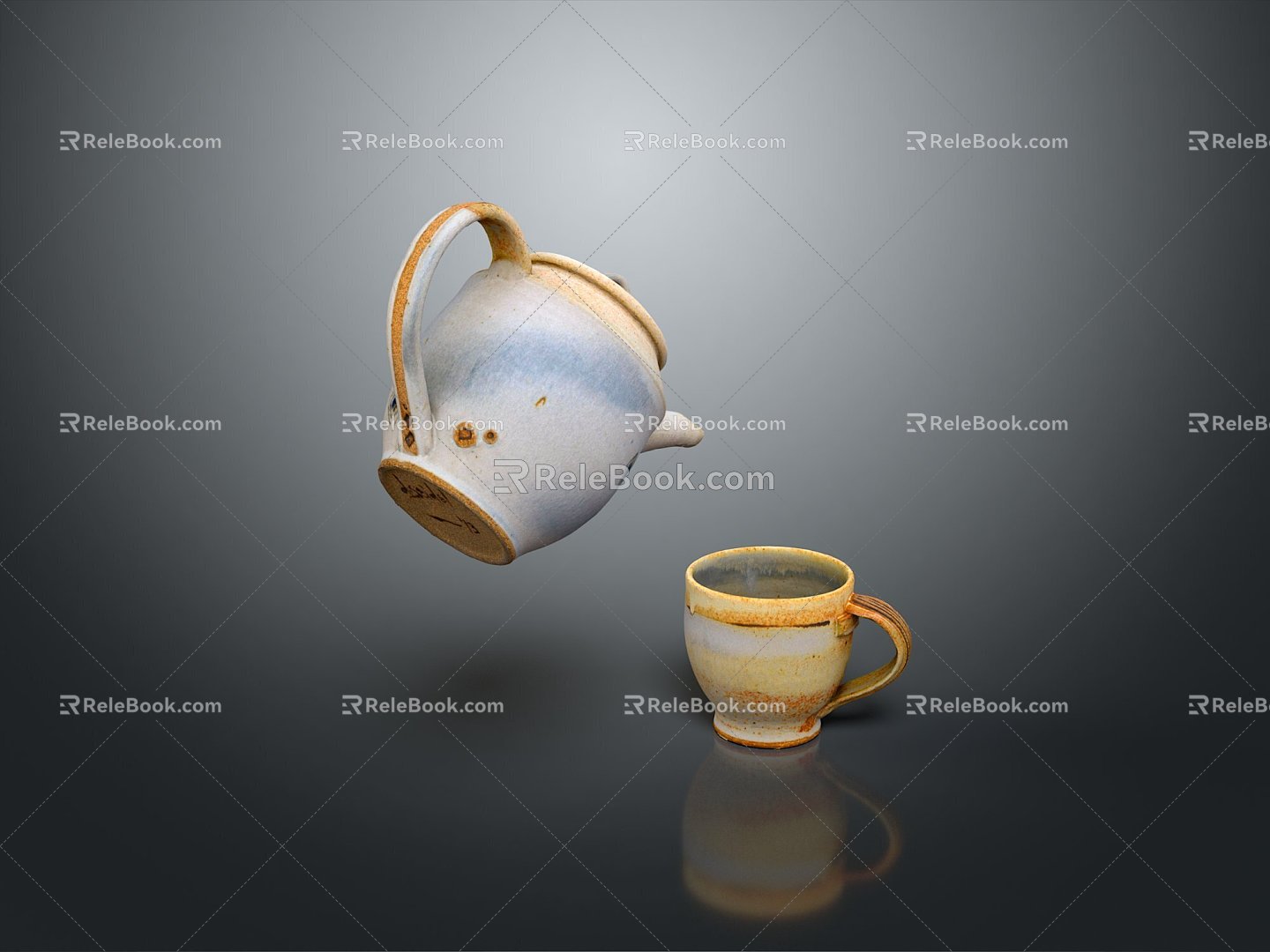 Teapot Porcelain Porcelain Pot Ceramic Pot Purple Sand Pot Chinese Teapot Container Realistic 3d model