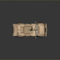 Sand Colored Armored Military Vehicle With Roof Mounted Machine Gun And Antenna