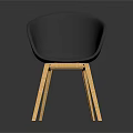 Modern Gray Accent Chair with Wooden Legs Minimalist Design for Living Room