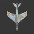 Military Airplane Model with Blue Green Brown Camouflage Cockpit Landing Gear Down and Dark Background